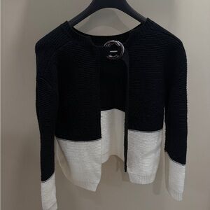 Love Tree Black and White Cardigan Sweater